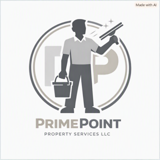 Original PrimePoint window-cleaning worker, bucket and squeegee badge